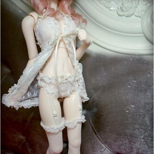 D03-P476 children toy BJD DD SD MSD 1/3 1/4 dolls clothes white Lace underwear pajamas set