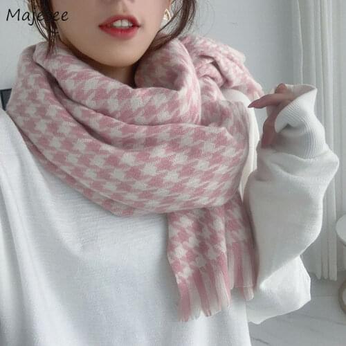 Plaid Scarves Women Long 200cm Simple Korean Style Elegant Warm All-match Students High Quality Soft Female Shawl Winter Ladies