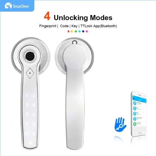 SmarDeer Smart Bluetooth Fingerprint Lock for TTLock Biometrics fingerprint door lock for home/hotel/office door lock Free Gift