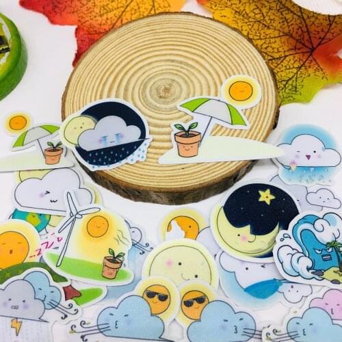 30 Pcs/lot Lovely weather Scrapbooking Stickers Car Case Waterproof Laptop Bicycle kids toys Backpack waterproof Sticker