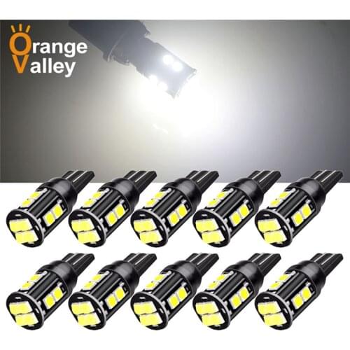 10PCS Super Bright Car LED T10 W5W 12 Turn Side License Plate Light 2825 12961 12396 158 161 168 194 Auto Interior Bulb DC12V