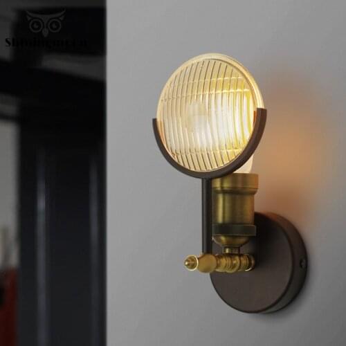 Vintage Industrial Iron Wall Lamp LED Metal Garden Home Decor Art Wall Sconce Lamp Living Room Stair Aisle Bedside Mirror Lights