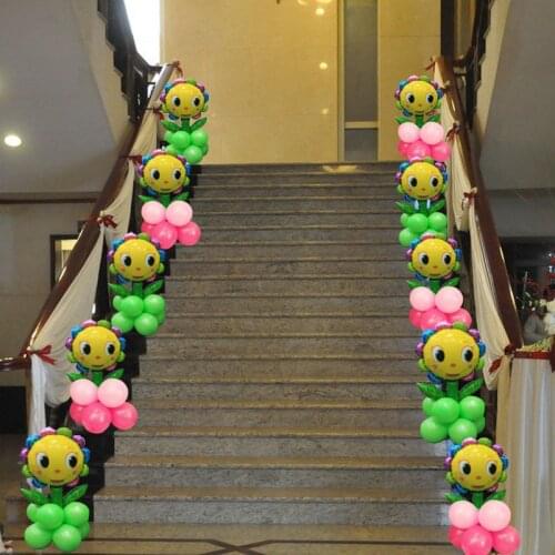 Way lead balloons Wedding decorations Anniversary party supplies green leaf sunflower balloon &latex balloons favorite 10pcs/lot