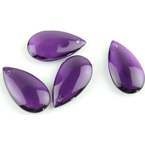 30pcs/lot 38mm Dark Purple Color Water Drop In One Hole Teardrop Crystal Prism Lighting Parts For Party