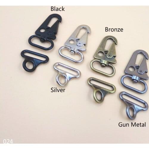 4pcs/2.5cm/25mm/Hook+Rings/string/for Pet Collar Traction Rope/Rope Pet Leash/for bags/Outdoor products/black/silver/bronze/gun
