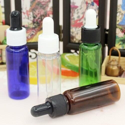 5x20ML Empty PET Aluminum Dropper Oil Essential Bottle In Refillable Drop Liquid Pipette Bottles Wholesale
