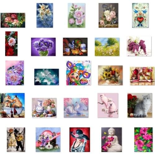 A22092 color cow flower cross stitch kit people 18ct 14ct 11ct count canvas stitches embroidery DIY handmade needlework