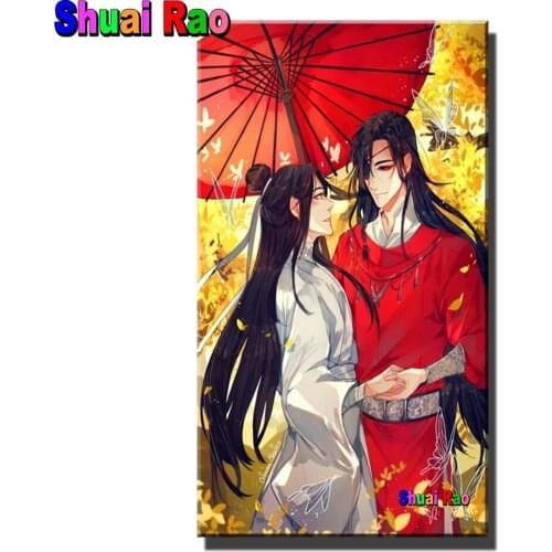 5d Diy Diamond Painting Tian Guan Ci Fu Diamond Mosaic For Adults DIY Cross Stitch Diamond Embroidery Anime Lovers Home Decor