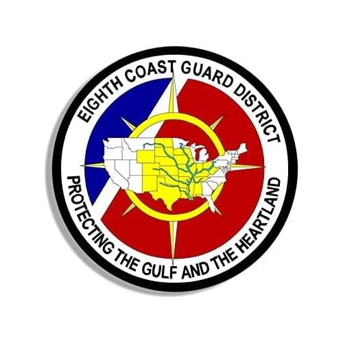 American Vinyl Round 8th Coast Guard District Sticker (Gulf USCG eigth)