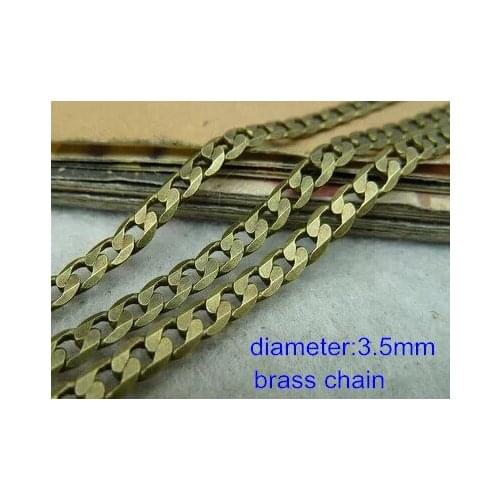 Free Shipping -2 meter of Antique Bronze Flat Cable Chain,Made of Brass,3.5mm in diameter
