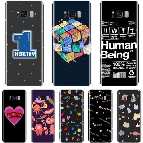 For Samsung Galaxy S5 S6 S7 Edge S8 S9 Plus Case Silicone Black Heart Star Back Cover For Samsung Galaxy Note 9 8 5 4 Phone Case