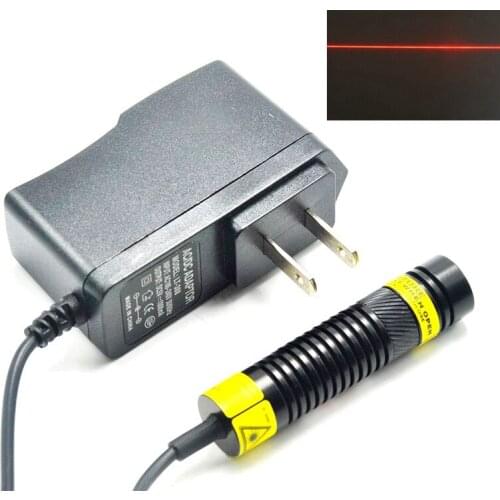 Focusable 648nm 650nm 250mW Red Laser Line Module 16x68mm w 5V Adapter