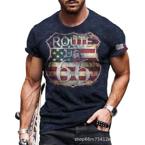 Mens Retro Color 3D Digital Printing T-shirt Four Seasons Round Neck Short-sleeved Fashion T-shirt 2021 Casual Sports T-shirt