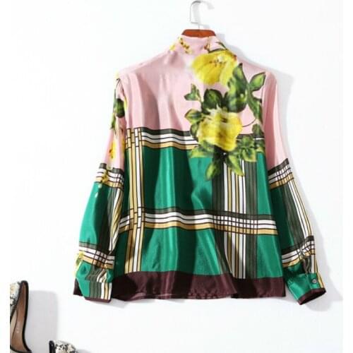 Harajuku Ladies Tops Spring Women Blouses Fashion Clothing Autumn Silk Shirts Blusas Mujer De Moda LWL1619