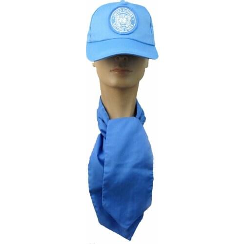 UN United Nations Peacekeeping Forces Blue Baseball Cap UN Scarf Bow tie Hat Set military store