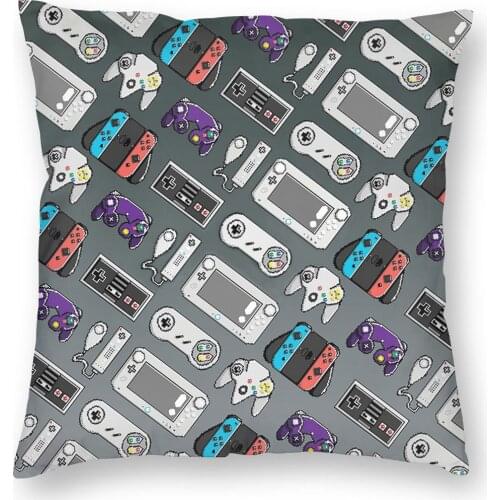 Controller Evolution Square Pillow Case Polyester Cushions for Sofa Video Game Gaming Gamer Arcade Controller Pillowcover
