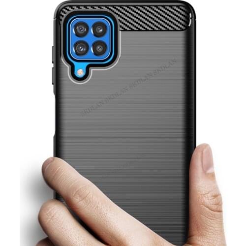 Brushed Carbon Fiber Soft Silicone Bumper Case for Samsung M62 F62 A32 A52 A12 Schockproof Phone case for samusng a32 a12 s21