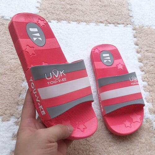 Fashion Home Mens and Womens Stripes Slippers Soft Soled Bathroom Japanese Couple Slippers Men Slippers Shoes Men