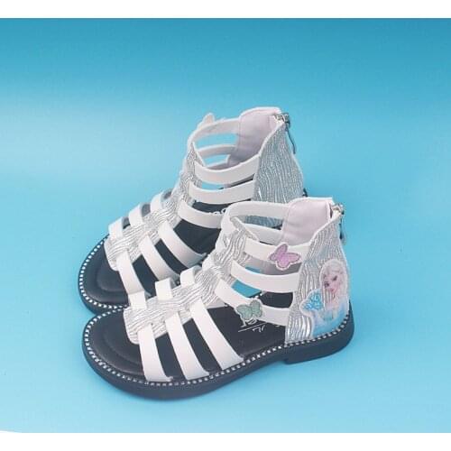 2020 Summer New Korean Style Childrens Rome Sandals for Girls Open Toe Fashion Hight-Top Sandal Boots Frozen Girls Shoes