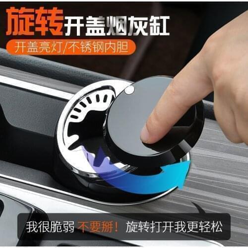 With Lid Ashtray Luxury Closed Large Woman Car Accessories Interior Standing Blu Cigarette Box Creative Metal Bling Outdoor Smok