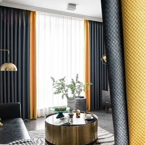 2021 New Thickened Full Blackout Curtains Rebeni Finished Curtains for Living Dining Room Bedroom