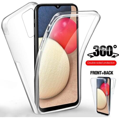 A 02 s case 360 degree full body protect shell cover for samsung galaxy a02s a02 s a 02s soft silicone armor shockproof coque