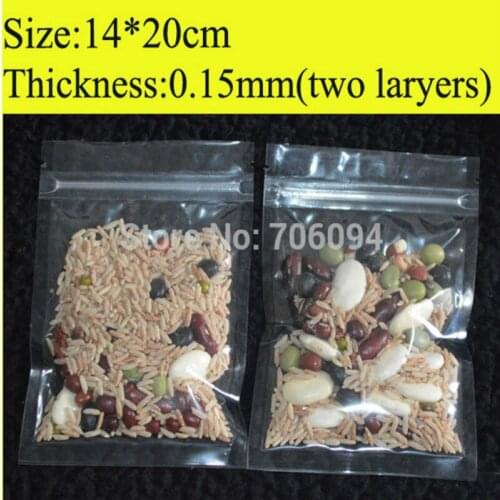 14x20cm 5.5''x7.9'' Clear Resealable Plastic Bags Recycled PET Bag With Zipper coffee beans tea packing bag Wholesale 200pcs/lot