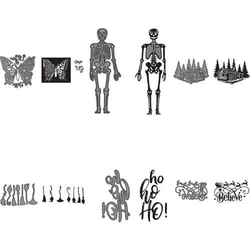 Cutting Dies Human Specimen Butterfly Wooden House Believe Words Sentence For DIY Scrapbook Photo Album Craft Card 2021 New