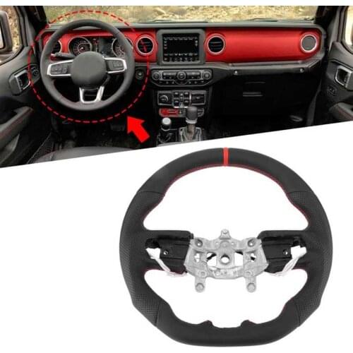 Steering Wheels Nappa Perforated Leather Customized Steering Wheel Fit for Jeep Wrangler JL JLU 2018-2021