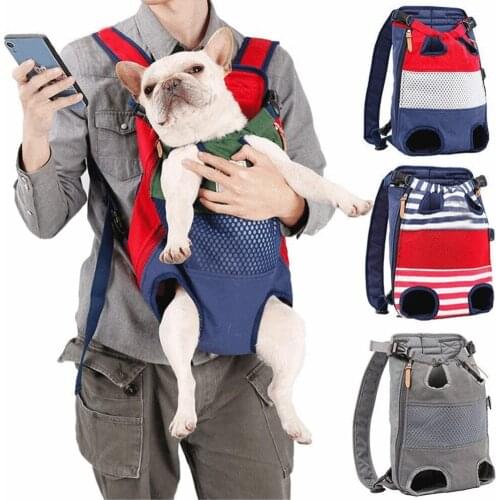 Pet Carrier Backpack Breathable Mesh Outdoor Travel Products Bags For Small Medium Dogs Cat Bulldog Puppy Double Shoulder Bag