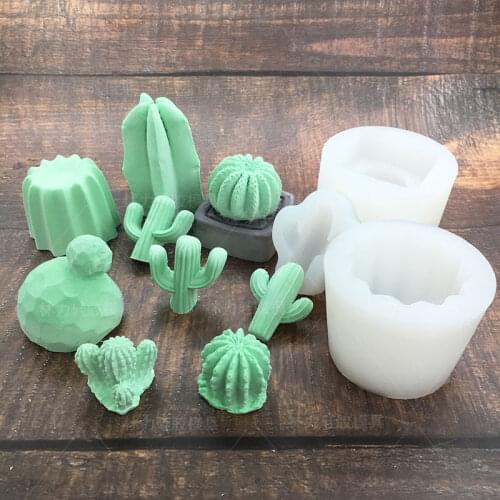Cactus candle silicone mold aromatherapy gypsum diy handmade succulent cactus can be used for handmade soap mold