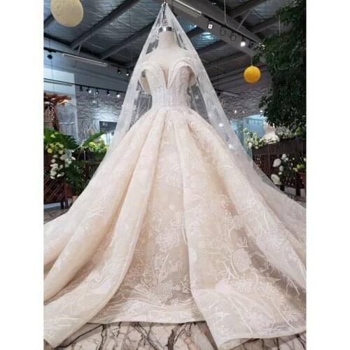 BGW HT4303 Sweetheart Wedding Dress With Wedding Veil Lace Up Handmade Champagne Bridal Dress Wedding Gown Vestido De Casamento