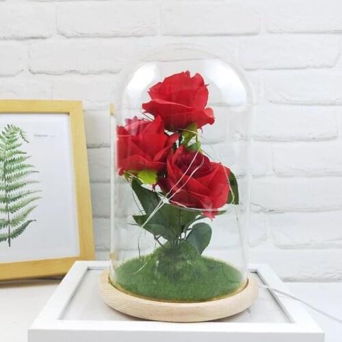 USB colorful flashing lights artificial fresh roses romantic decorative flowers wedding Valentines Day gifts to send lovers