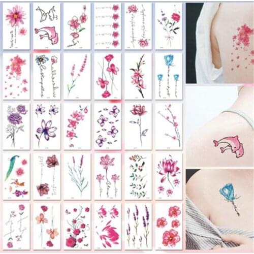 Wholesale 300 sheets Literary Fresh Letters Flowers Stars Temporary Tattoo sticker Body Art Waterproof Cartoon kids Tattoos