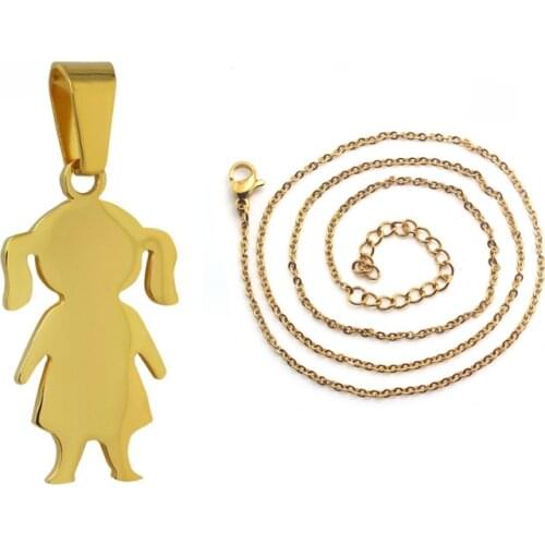 Fairladyhood Jewelry Cute Girl Stainless Steel Neclace