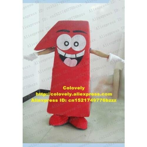 Funny Red Figure Number Digit Numeral Numeric Character One Mascot Costume Long Curve Black Eyebrow White Gloves No.4932 FS