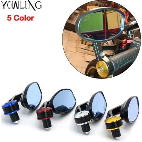 Universal MOTO Motorcycle Scooters Racer Rearview Side View HANDLE BAR END Mirror Chrome Bicycle Moto Parts Cafe Racer Mirrors