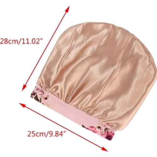 Women Satin Lined Sleep Leopard Floral Camo Print Double Layer Slouchy Bonnet Beanie Chemo Muslim Hair Slap Hat