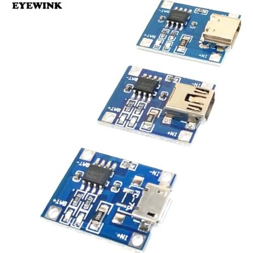 1pcs/lot Micro USB 5V 1A 18650 TP4056 Lithium Battery Charger Module Charging Board With Protection Dual Functions