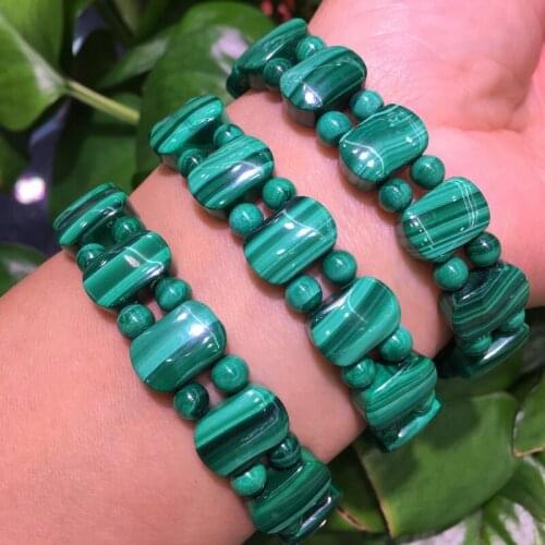 2020 Natural malachite bracelet Hand row natural stone bracelet DIY jewelry for gift Crystal healing stone Lucky lovers 1Pc