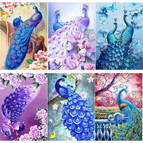 New DIY 5D Diamond Painting Mosaic Art Gift Peacock Diamond Embroidery Animals Cross Stitch Full Square Round Drill Home Decor