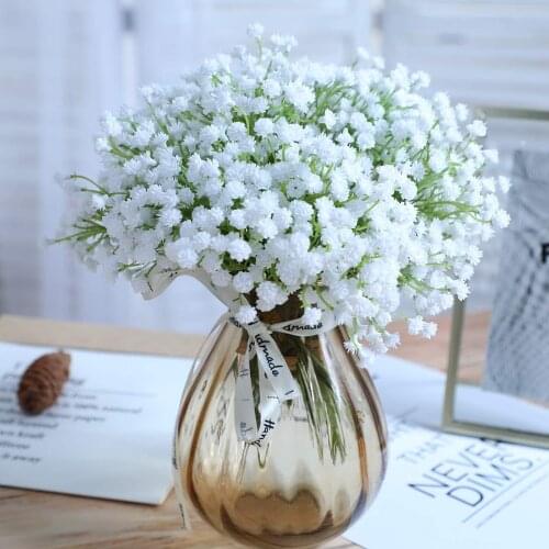 Artificial Babys Breath Flowers White Gypsophilia Bouquet For Wedding Decoration Bridesmaid Bouquet Valentines Day Floral Decor
