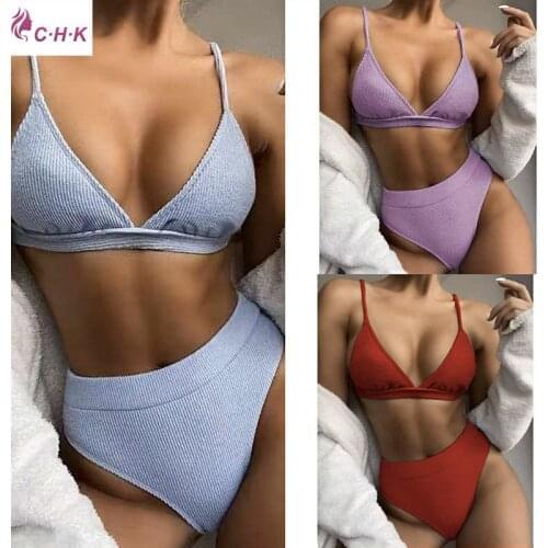 CHK 2021Fashion Sexy Backless Euro-American Ms. Keeny Split Swimsuit Bikini TriangleFashion Suits With Shorts Clothing Sets