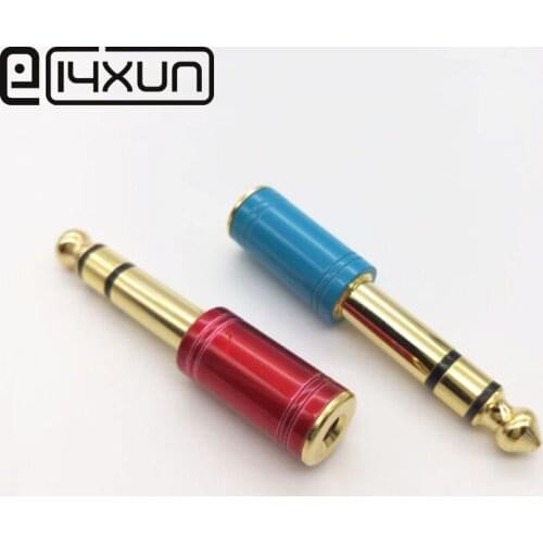 EClyxun 1Pcs New Brass 6.35 1/4" Male to 3.5mm Female Audio Adapter 6.35 mm jack Stereo Conver Cable for Microphone High Quality