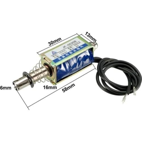 JF-0530B DC 6V 12V 24V 0.3A 5N Pull Push Open Frame Solenoid Electromagnet