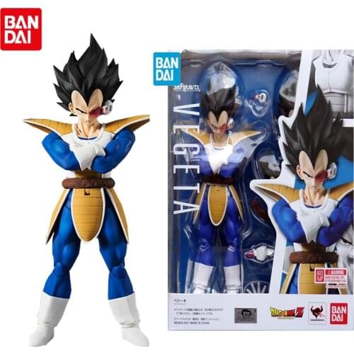 Original BANDAI Anime Figure SHF Dragon Ball Z Super Black Vegeta Anime Action Figures Toys Figurine Model Doll Toys