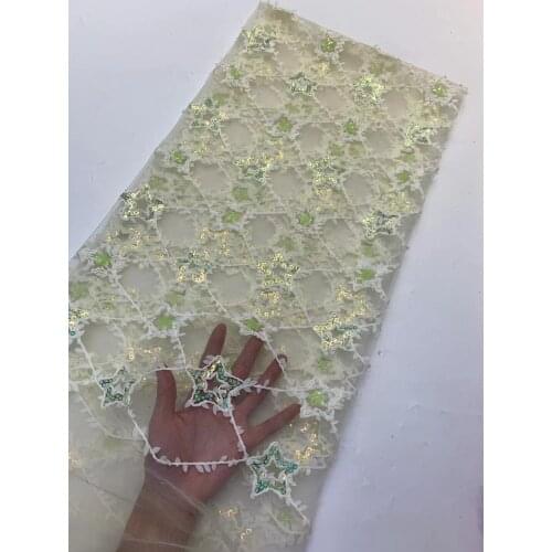 French Sequined Lace Fabric 2021 African Tulle Lace Fabric High Quality Nigerian Lace Embroidered Wedding Dress Fabric ZX4643