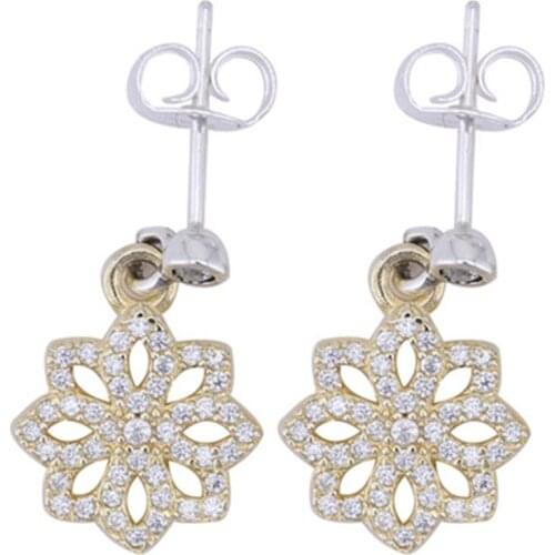 Hot Selling High Quality Very Beautiful Rose Gold Color S925 Real Silver Flower Shape Earring For Women Girls Best Gift