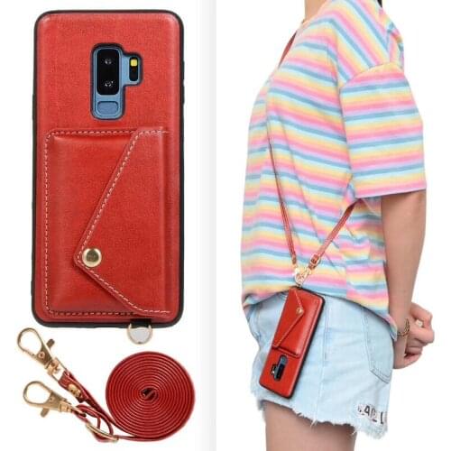 PU Leather Wallet Stand Holder Phone Case For Samsung S9 S9plus S10 S10plus Note9 Business Card Slot Phone Back Cover