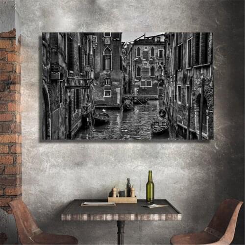 Venice Landscape Canvas Poster Black White Picture Poster Canvas Print Painting Wall Art Living Room Home Decoration